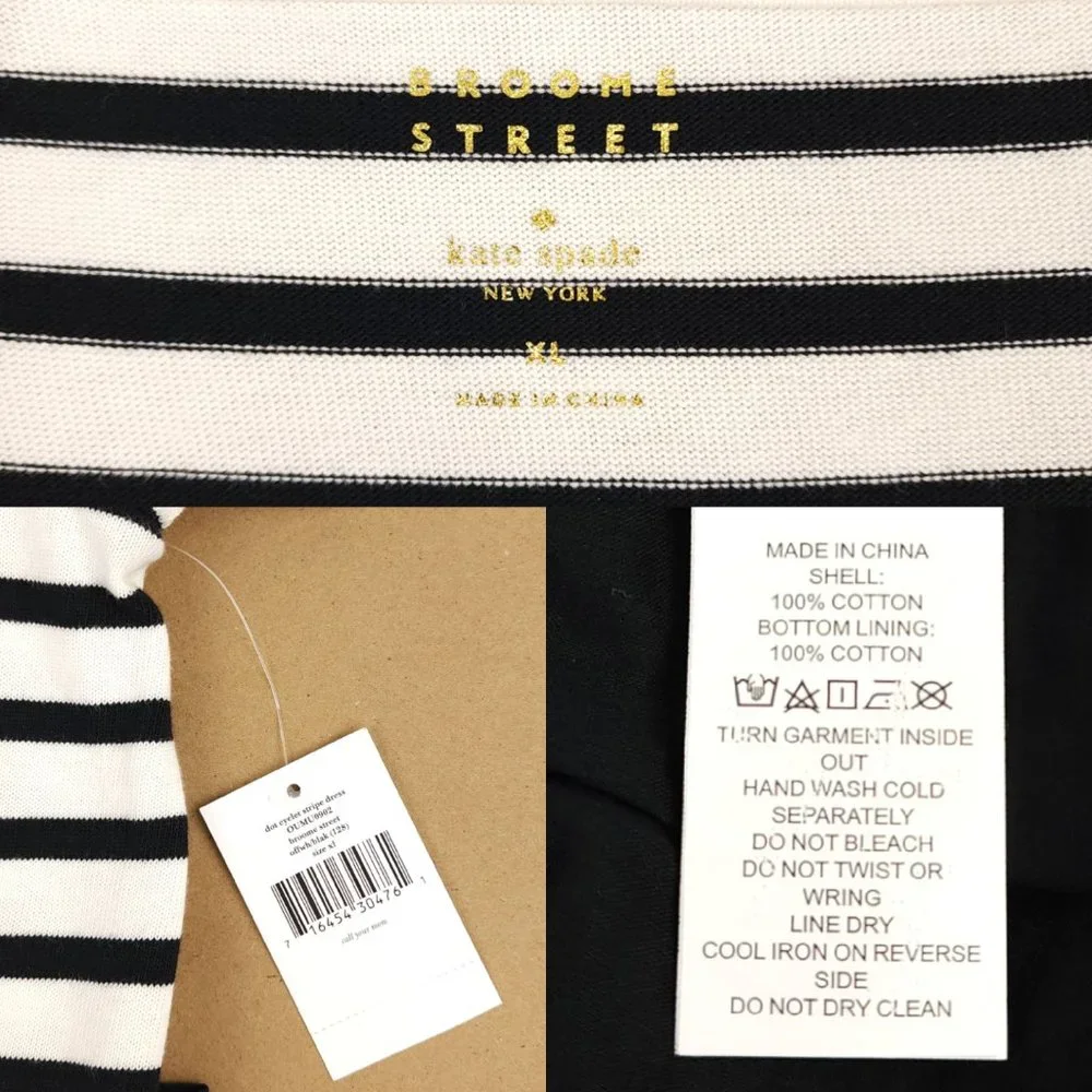 kate spade Black and White Striped Mini Dress